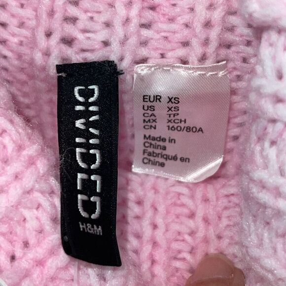 H&M BALLOON-SLEEVED KNIT SWEATER Pink NWT‎ Size XS - Picture 6 of 9